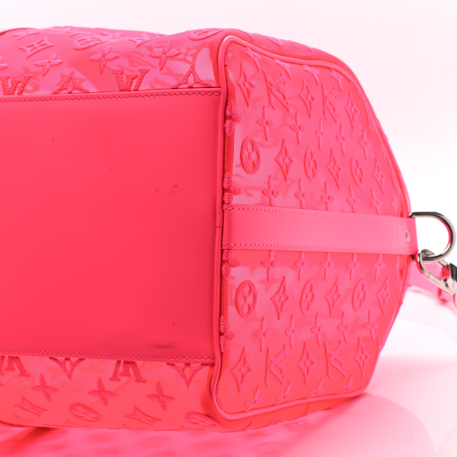 Louis Vuitton Monogram Fluo See Through Keepall Bandouliere 50 Rose 9 of 10