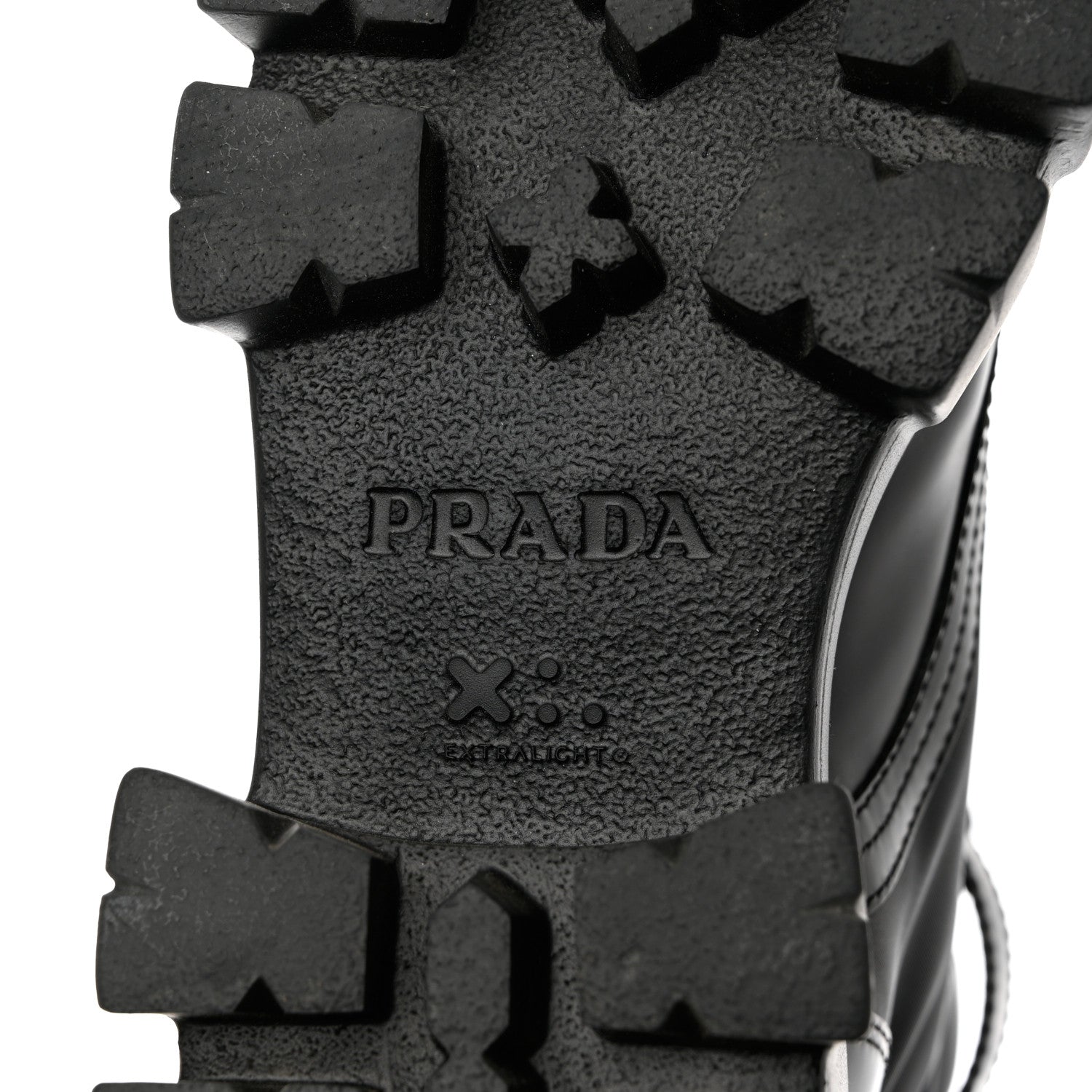 Prada Spazzolato Rois Re-Nylon Metal Triangle Logo Monolith Pouch Pocket 55mm Boots 39.5 Black 8 of 9