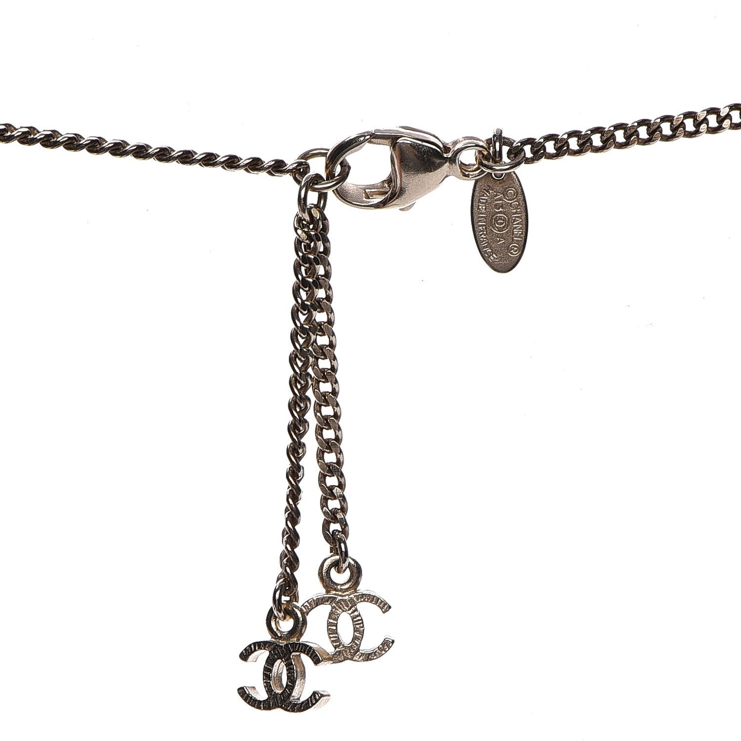 Pearl Resin CC Necklace Burgundy Gold