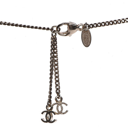 Chanel Pearl Resin CC Necklace Burgundy Gold 5 of 6
