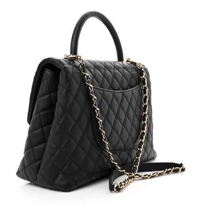 Chanel Caviar Quilted Medium Coco Handle Flap Black 3 of 13
