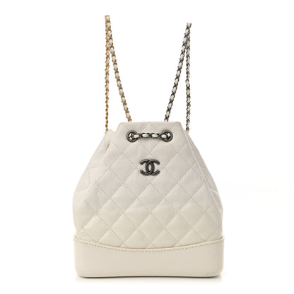 Chanel Patent Goatskin Quilted Small Gabrielle Backpack White 1 of 13