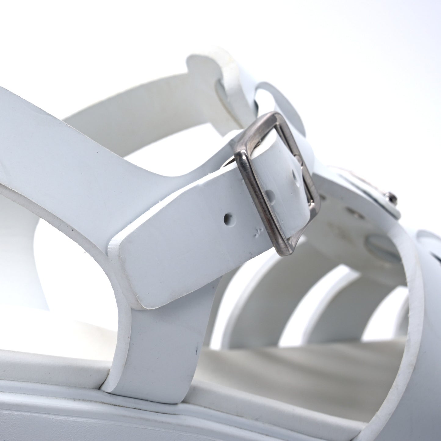 Foam Rubber Metal Triangle Logo Monolith 55mm Cage Sandals 41 White