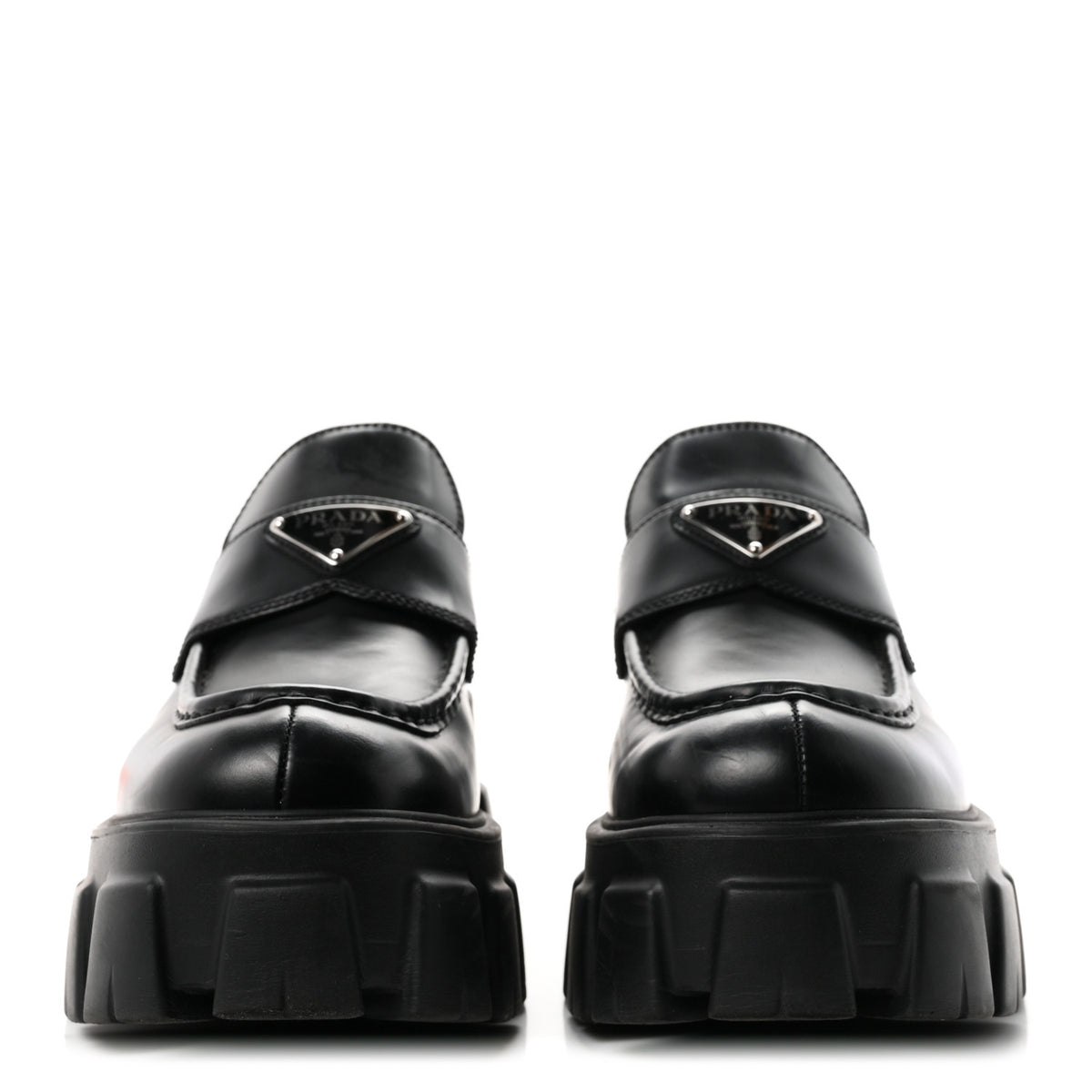 Spazzolato Rois Metal Triangle Logo Monolith 55mm Loafers 36.5 Black