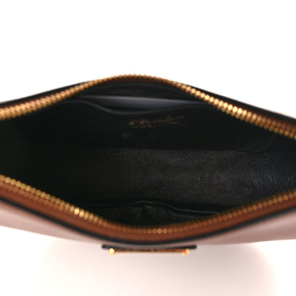 Prada Soft Calfskin Arque Shoulder Bag Cognac 4 of 7