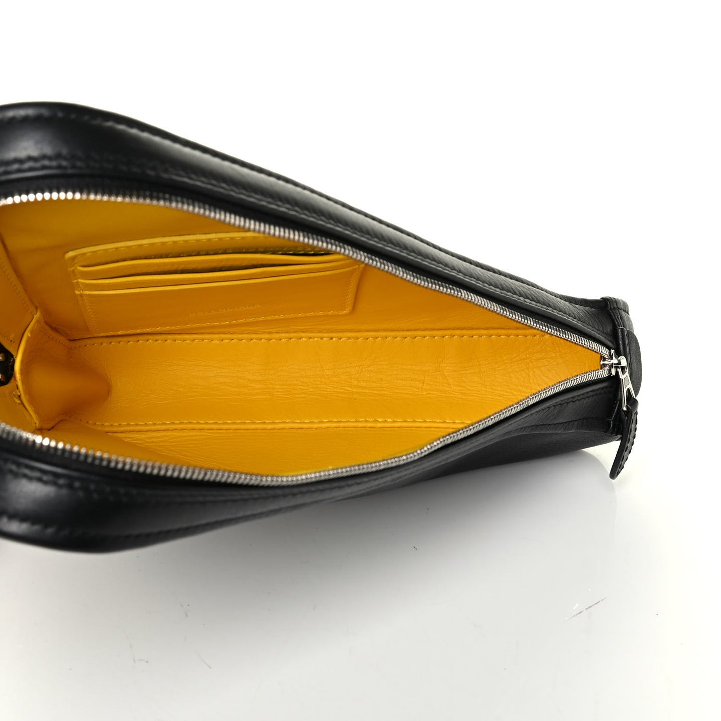 Calfskin M Triangle Pouch Black