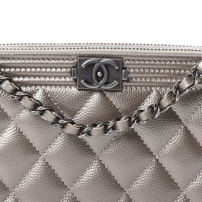 Chanel Metallic Caviar Quilted Small Boy Clutch With Chain Copper 11 of 11