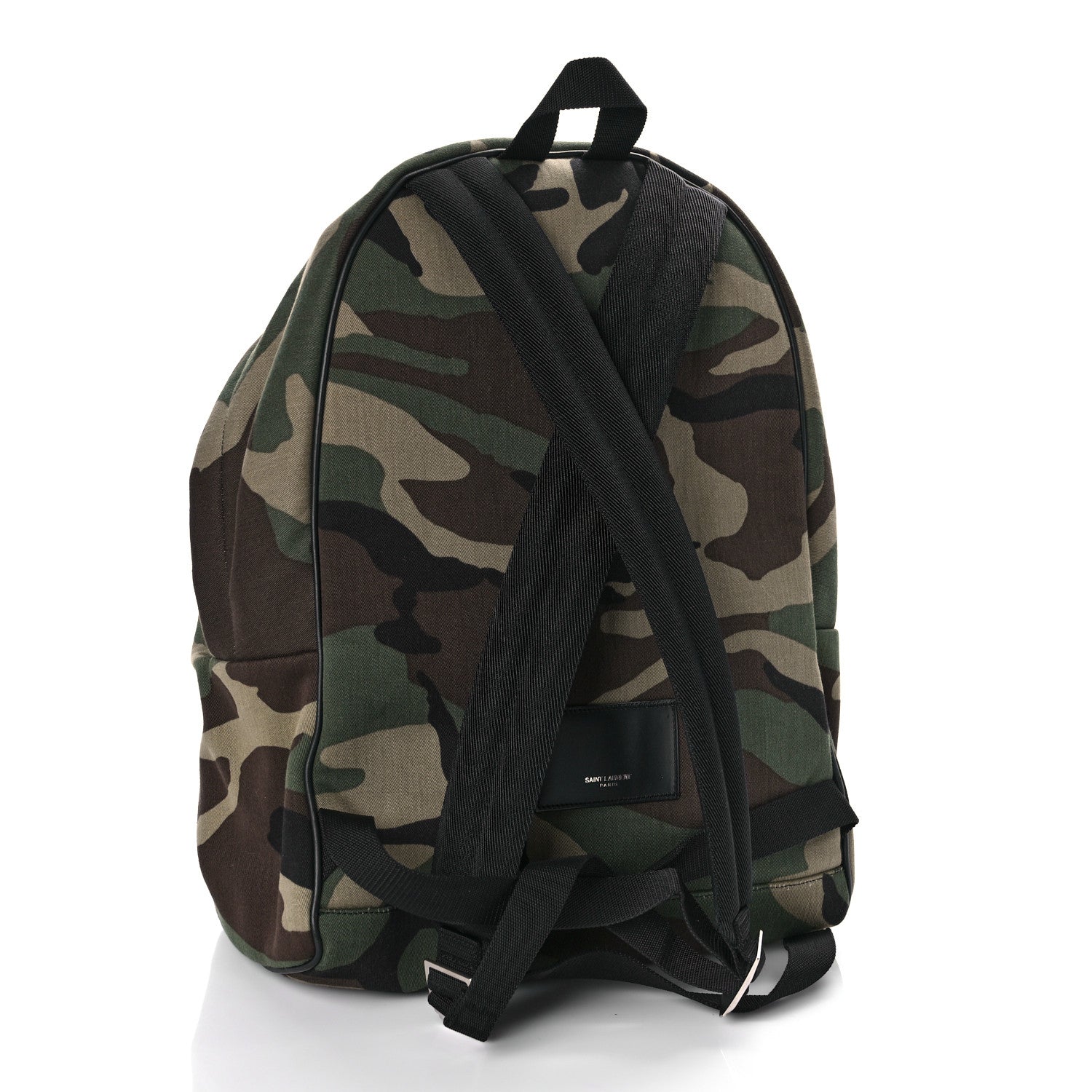 Saint Laurent Canvas Camouflage Studded Hunting Backpack Green Black Brown 2 of 8