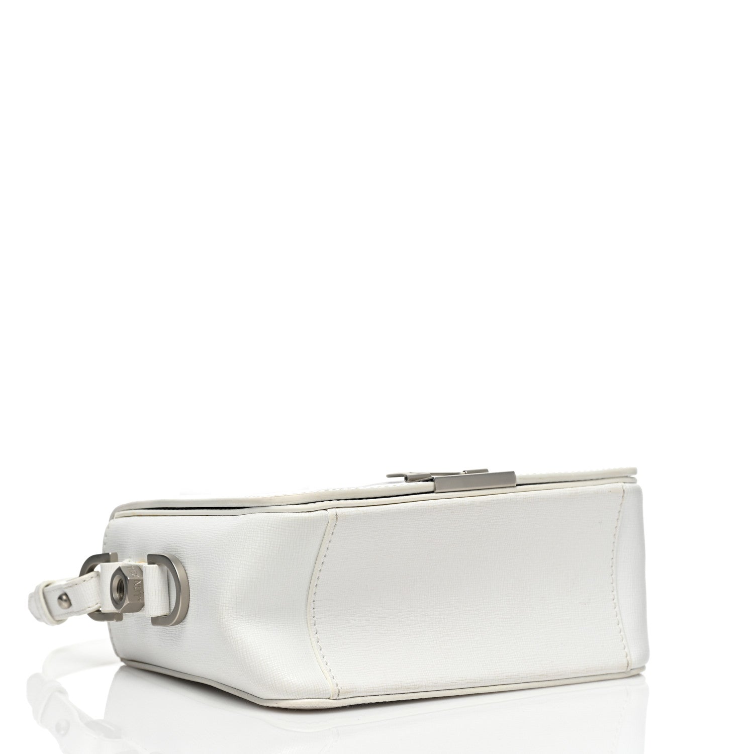 Off-White Saffiano Striped Diag Binder Flap Bag White Black 4 of 10