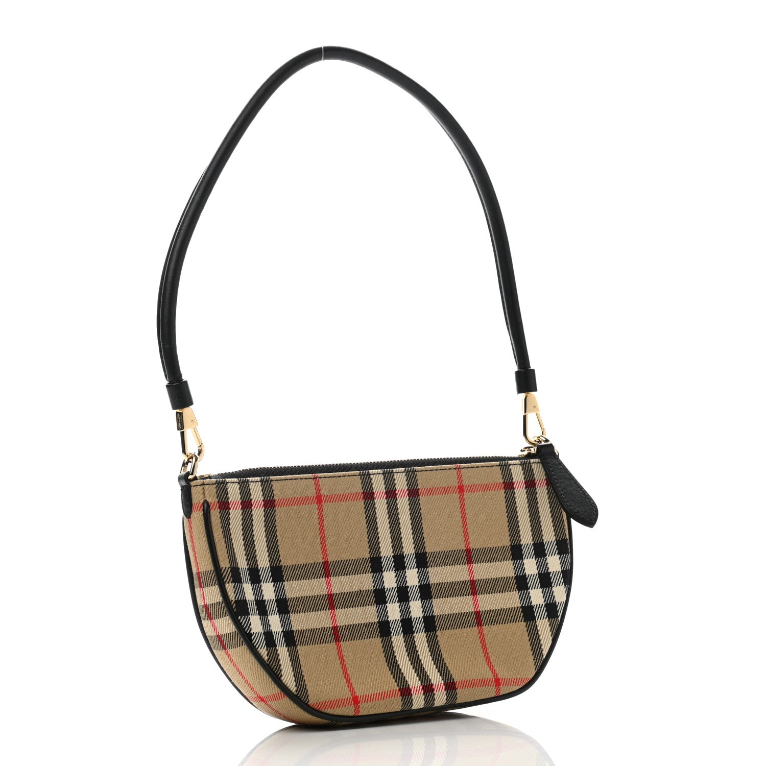 Burberry Vintage Check Calfskin Olympia Pouch Archive Beige 3 of 8