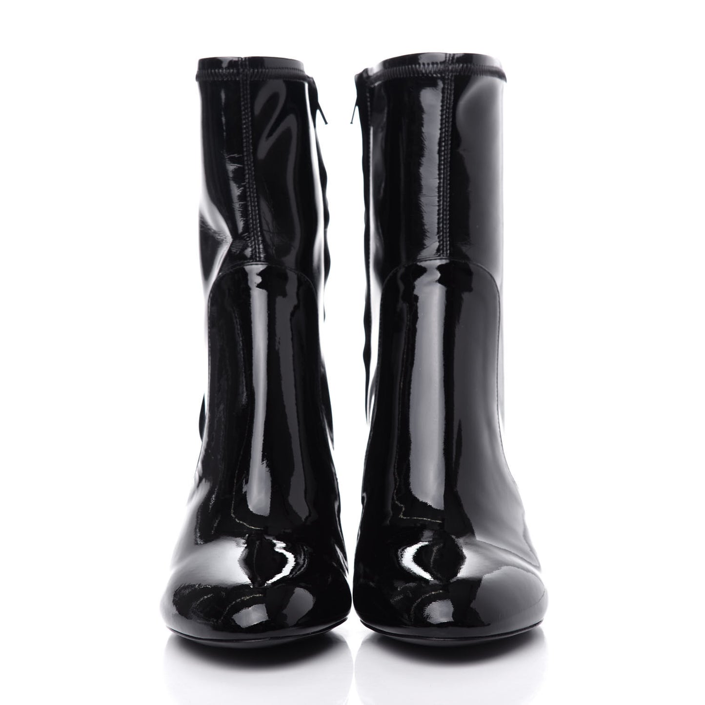 Patent Silhouette Ankle Boots 38 Black