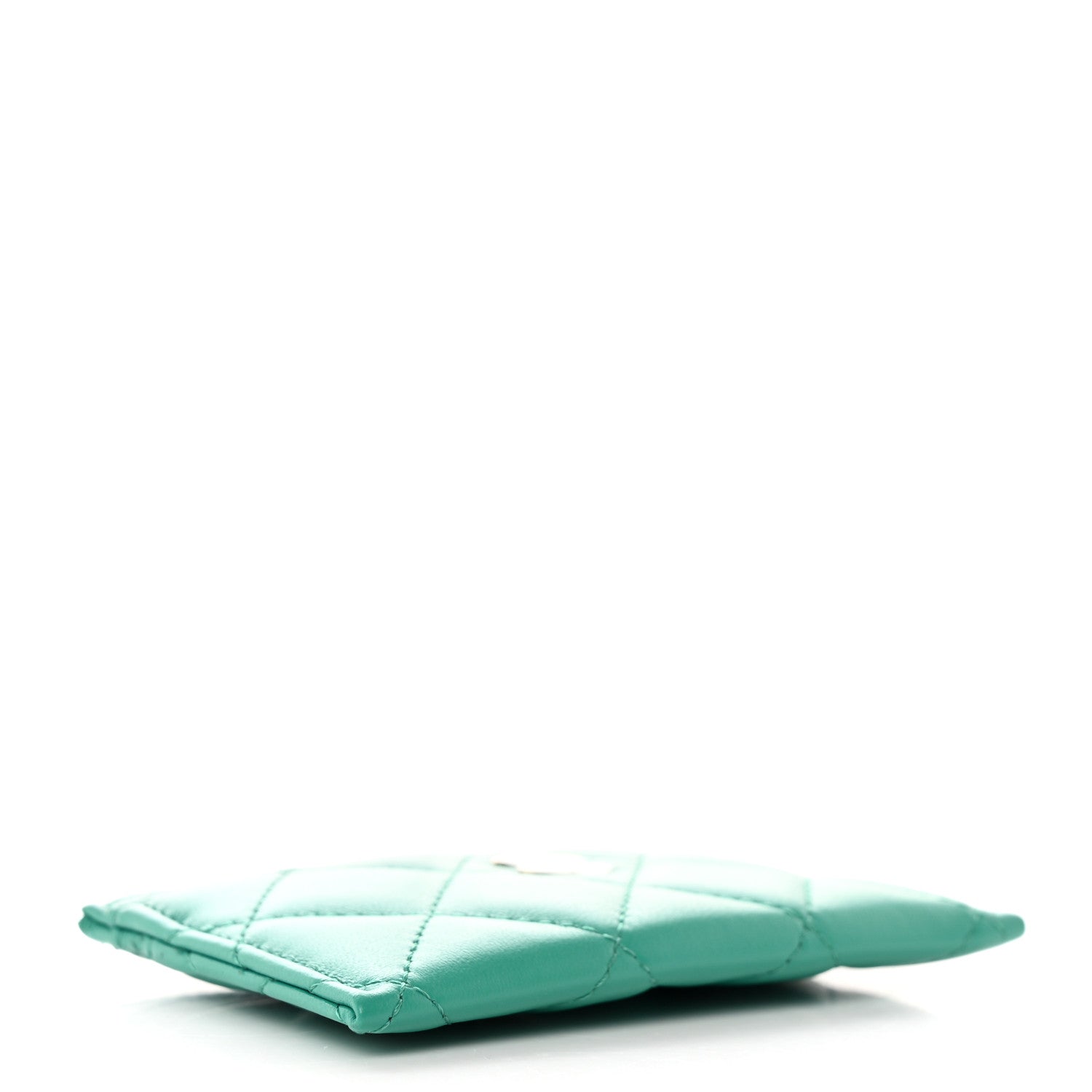 Chanel Lambskin Quilted Card Holder Green 4 of 9
