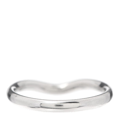 Tiffany Platinum Diamond Elsa Peretti Curved Wedding Band Ring 49 5 3 of 4