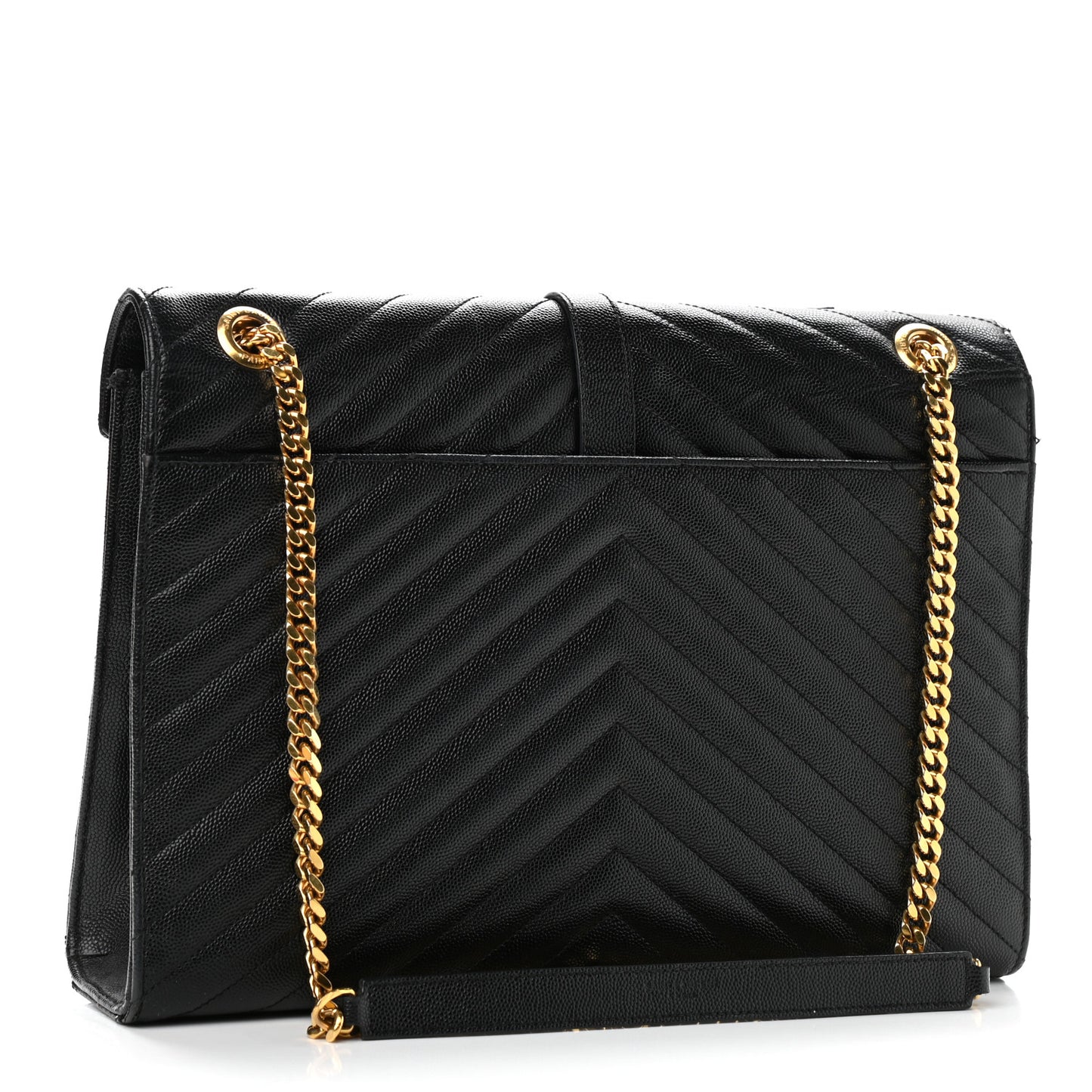Grain De Poudre Matelasse Chevron Large Monogram Satchel Black