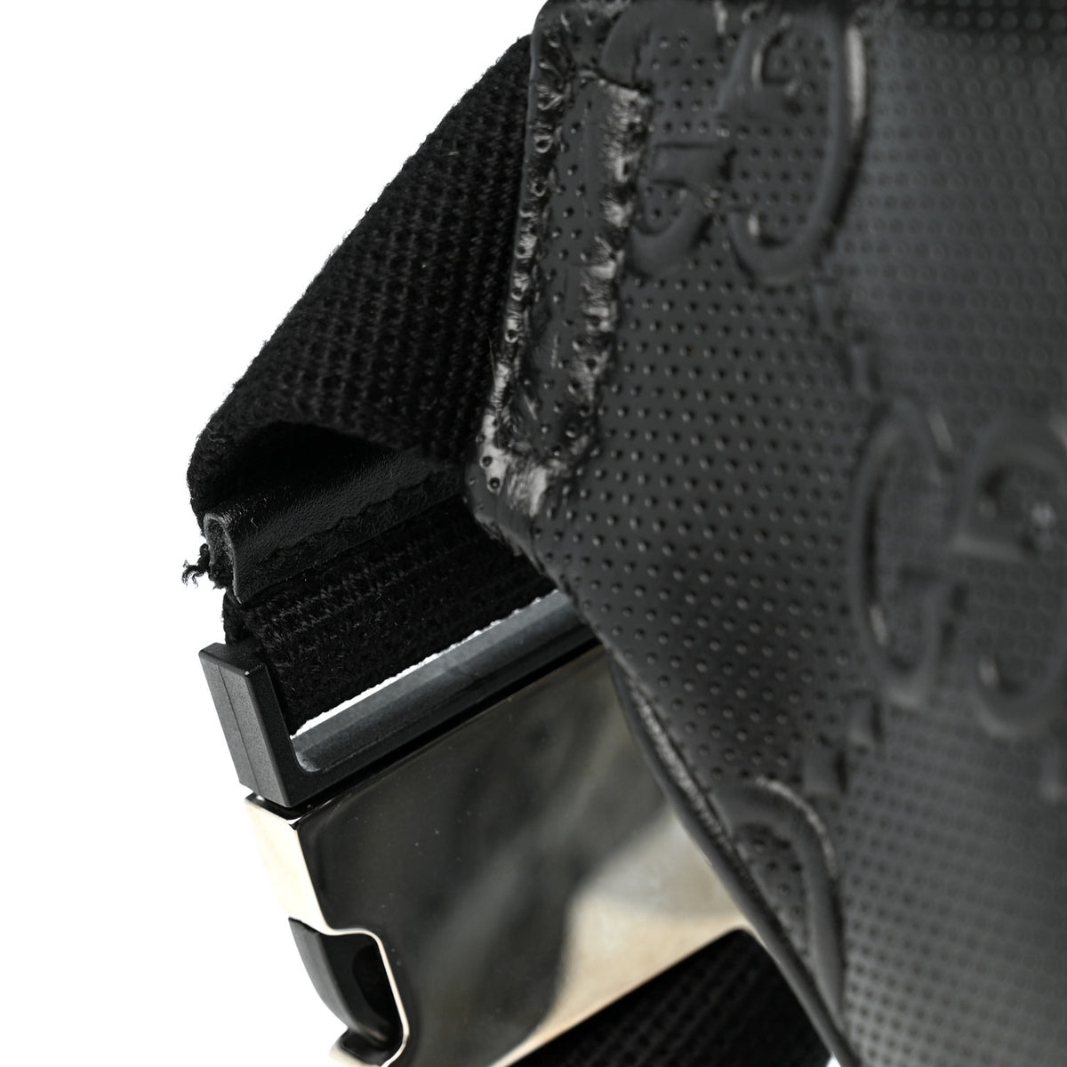 Gucci Calfskin GG Tennis Embossed Pocket Belt Bag Black 11 of 11