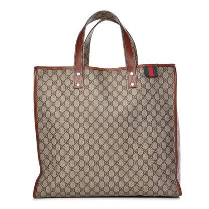 Gucci GG Plus Monogram Large Signature Web Loop Tote Brown 1 of 11