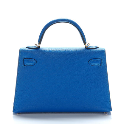 Hermes Chevre Mysore Mini Kelly Sellier 20 Bleu Hydra 4 of 22