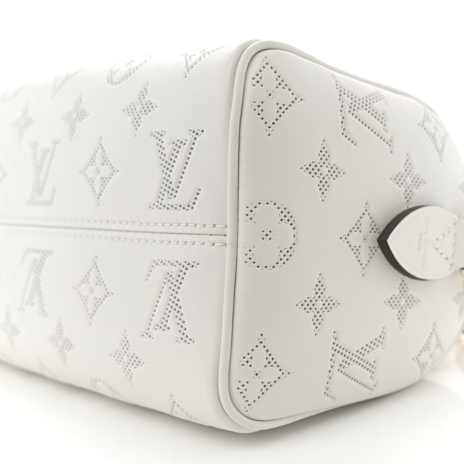 Louis Vuitton Monogram Embossed Calfskin Speedy Bandouliere 20 White Blanc 9 of 11