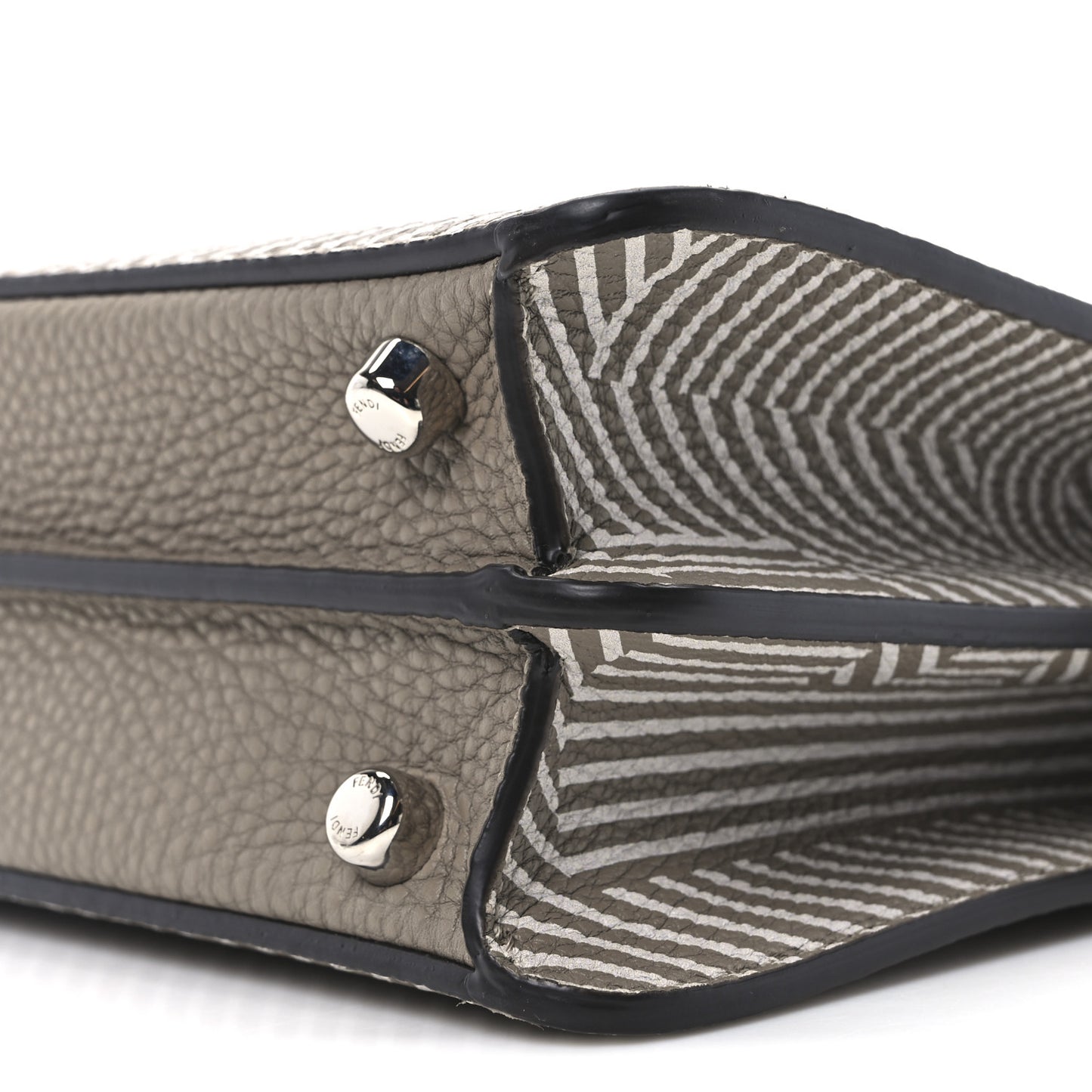 Cuoio Romano Striped Macro FF Bicolor Mini Peekaboo I SEE U Satchel Ghianda