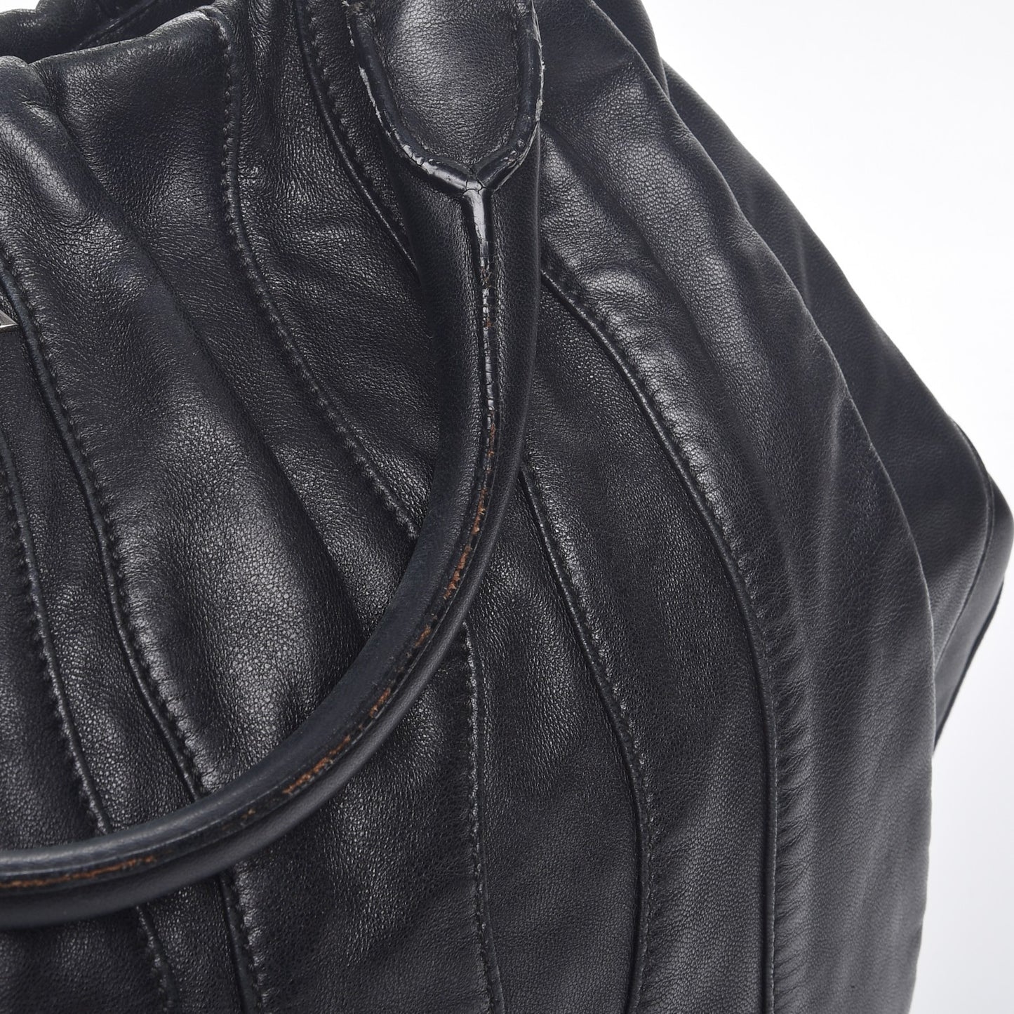 Nappa Mordore Stripes Bag Nero Black