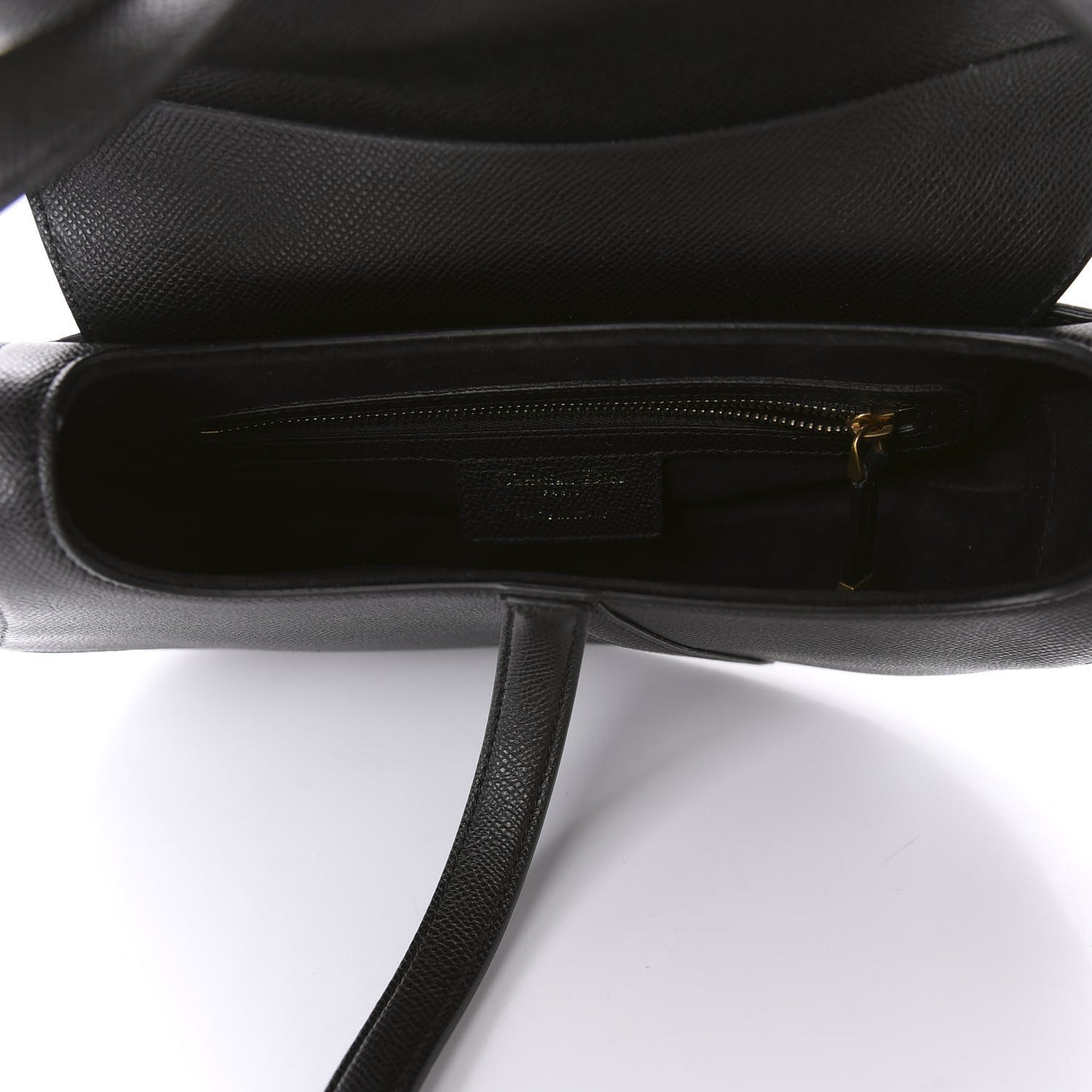 Grained Calfskin Saddle Bag Black