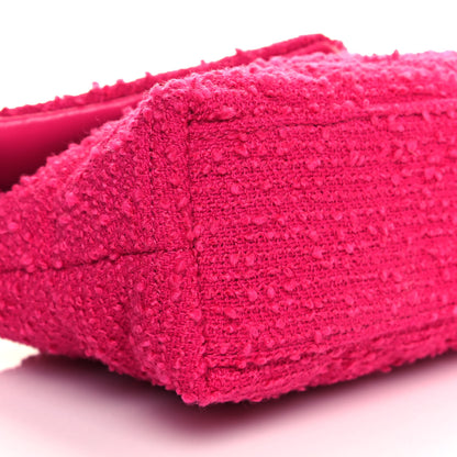 Saint Laurent Boucle Tweed Quilted Toy Loulou Puffer Monogram Chain Satchel Magenta 9 of 12