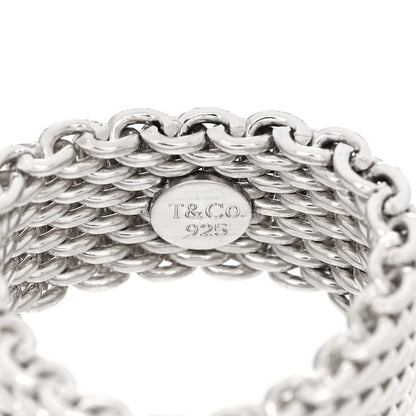 Tiffany Sterling Silver Somerset Mesh Ring 54 7 4 of 4
