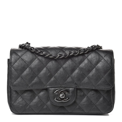 Chanel Crumpled Calfskin Quilted Mini Rectangular Flap So Black 1 of 11