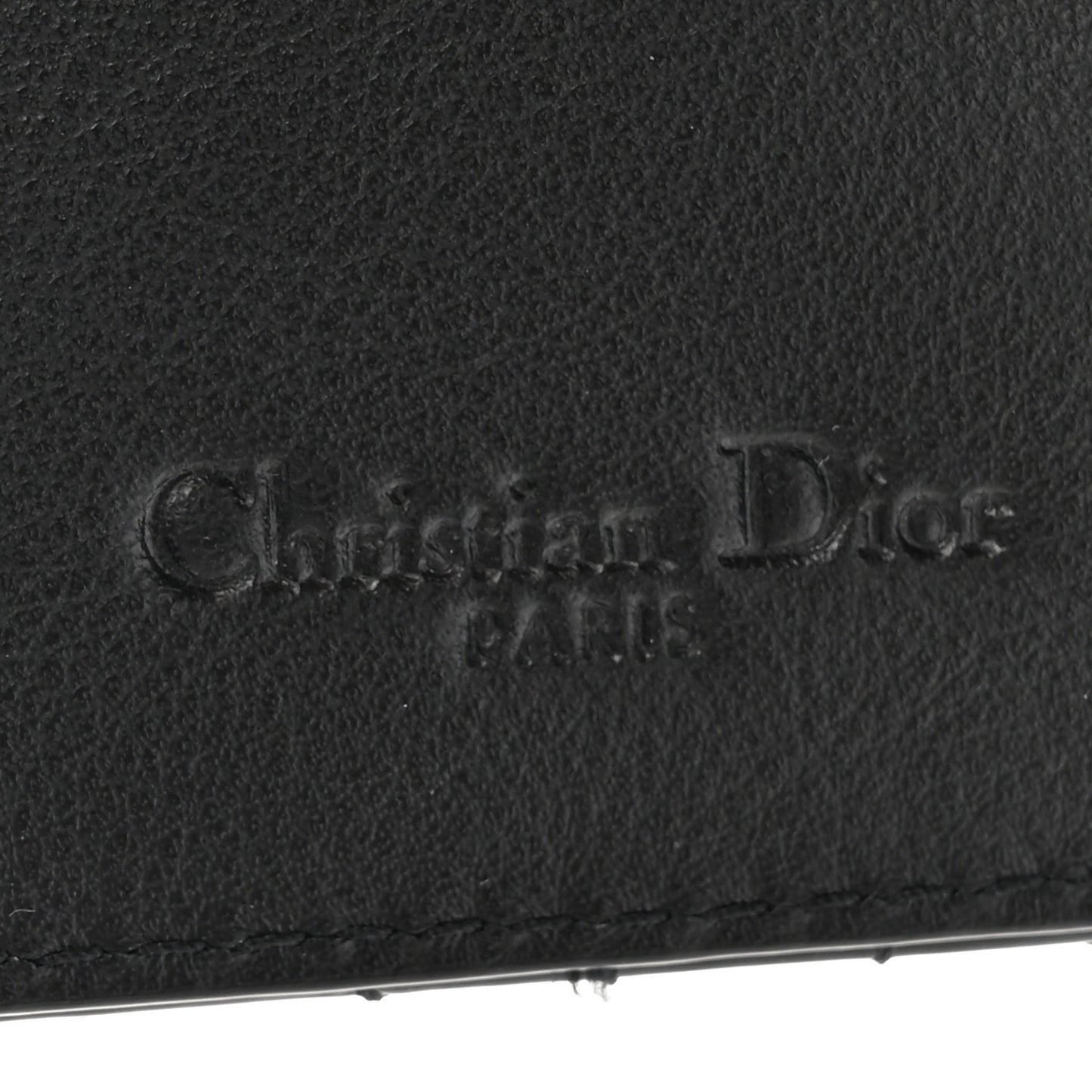 Patent Cannage Small Lady Dior Flap Card Holder Black