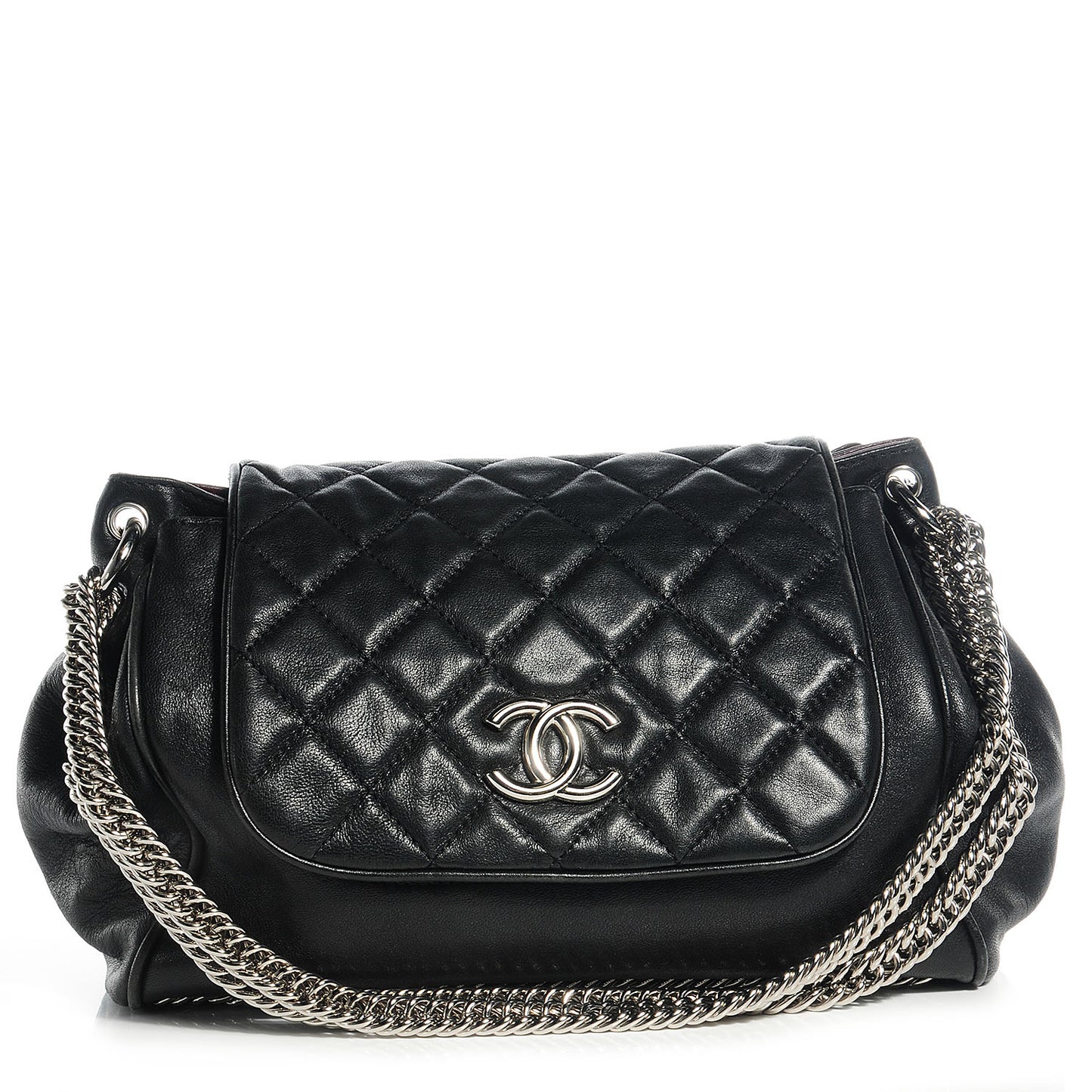 Lambskin Accordion Flap Black