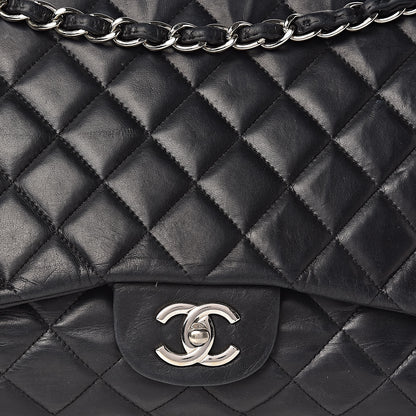 Chanel Lambskin Quilted Maxi Single Flap Black 16 of 28