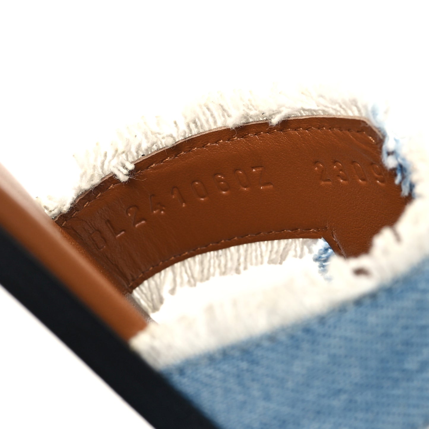 Denim Oran Fringe Sandals 36.5 Bleu Clair