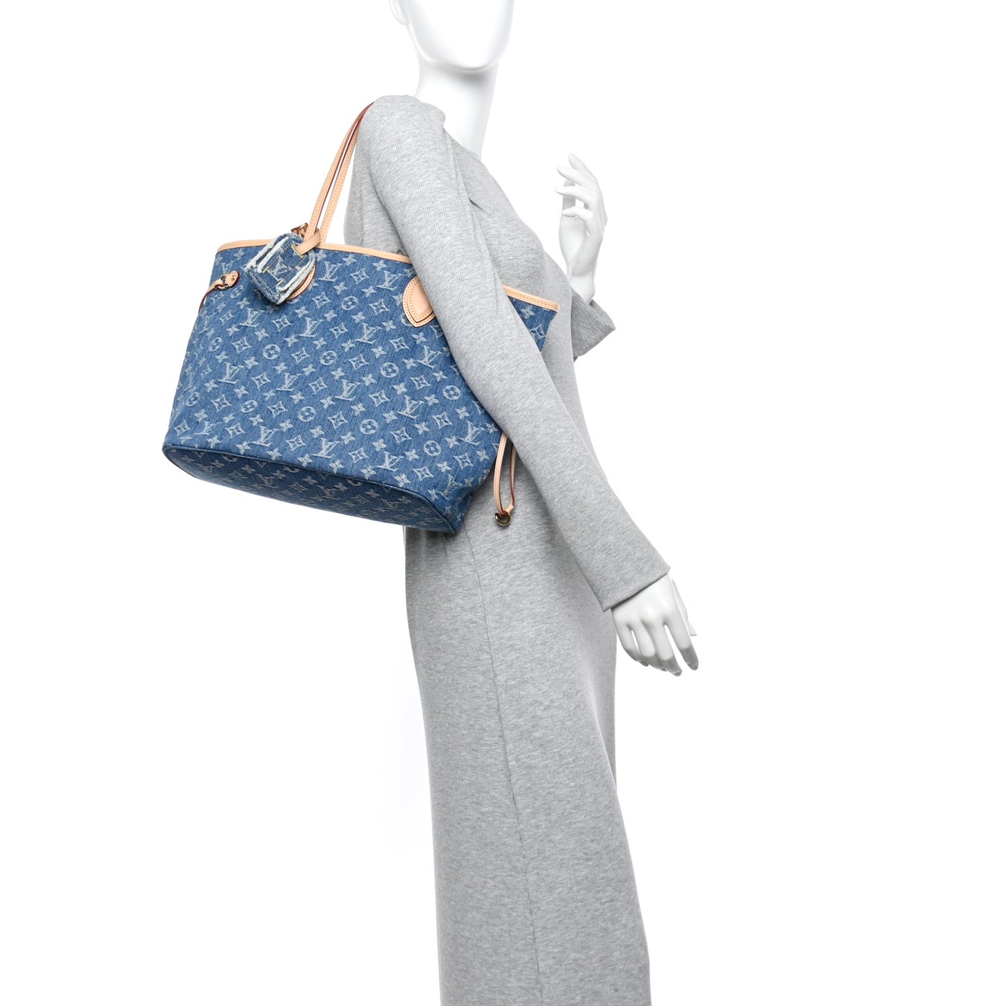 Monogram Denim Neo Neverfull MM Blue
