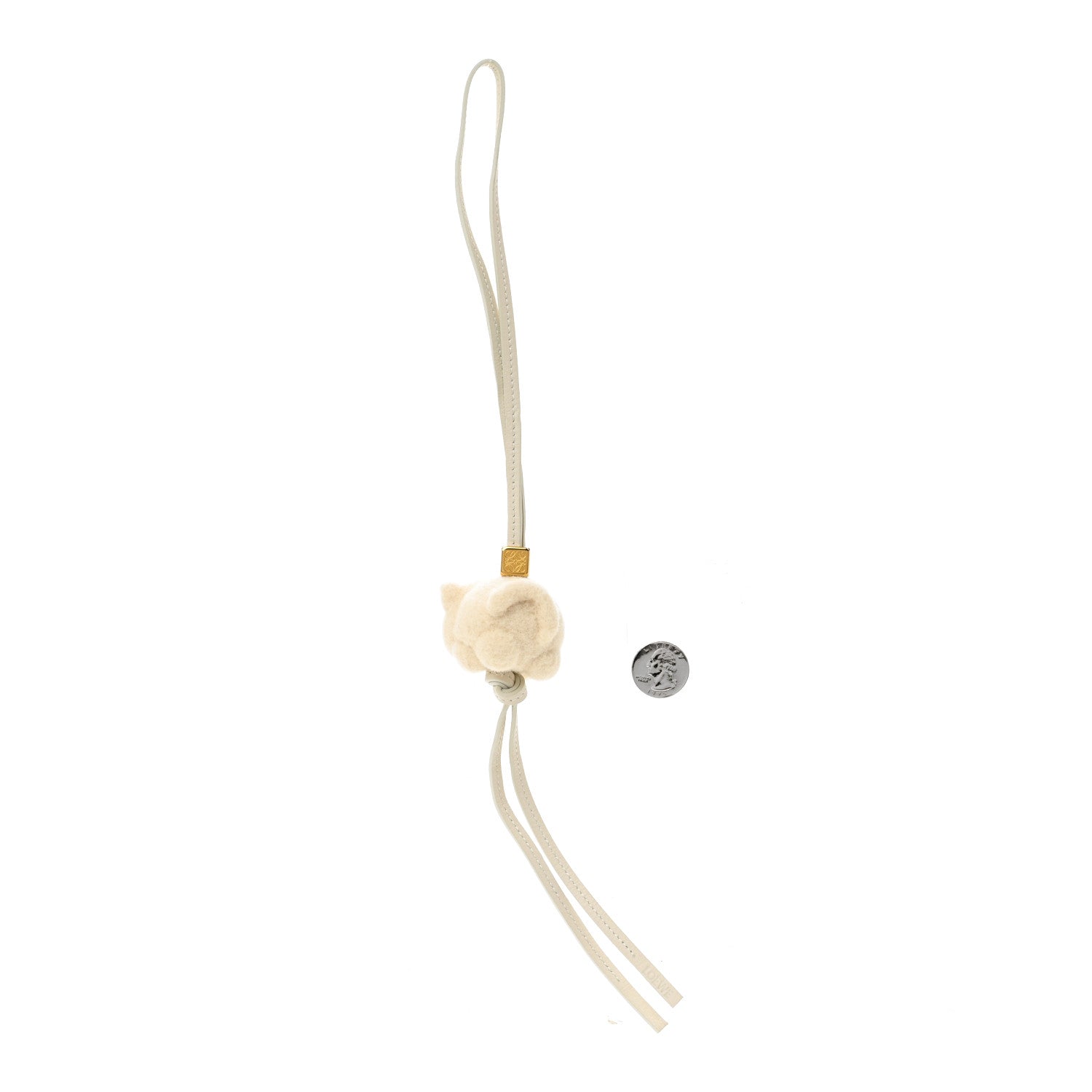 Loewe Calfskin Felt Chow Chow Bag Charm Soft White 2 of 3
