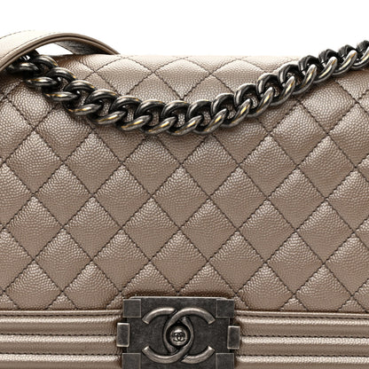 Chanel Metallic Caviar Quilted Medium Boy Flap Copper 8 of 11
