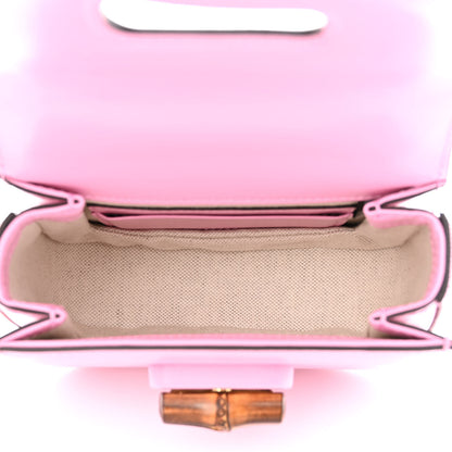 Gucci Boarded Dyana Lux Calfskin Web Mini Bamboo 1947 Top Handle Bag Nice Pink 5 of 10