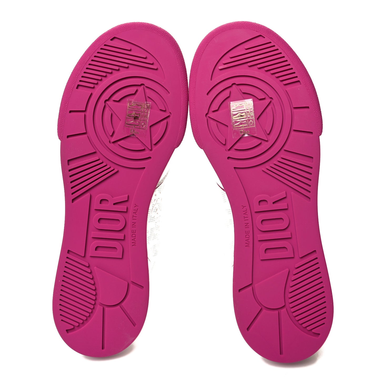 Calfskin Oblique Laser Perforated Dior One Low Sneakers 39 White Fuchsia