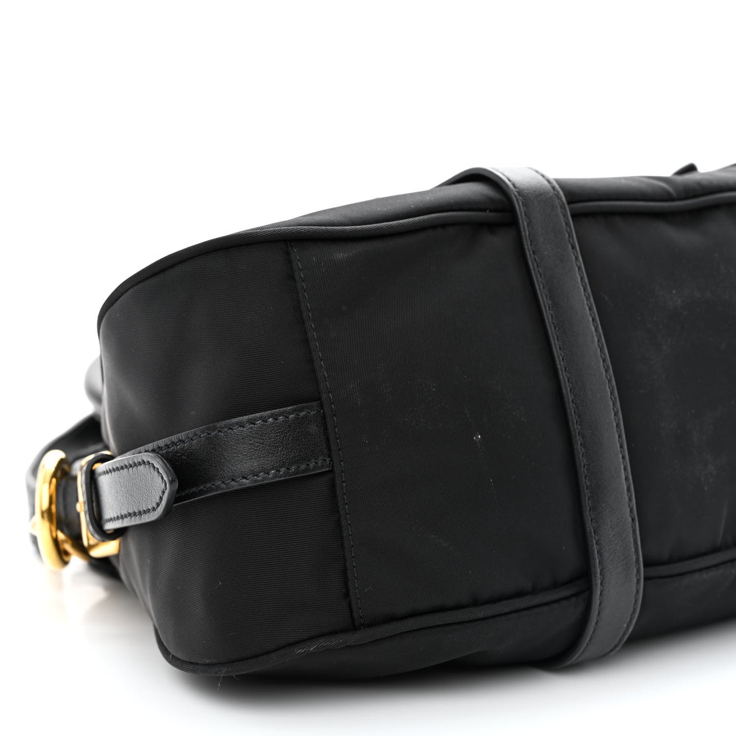 Tessuto Nylon Soft Calfskin Shopping Satchel Black