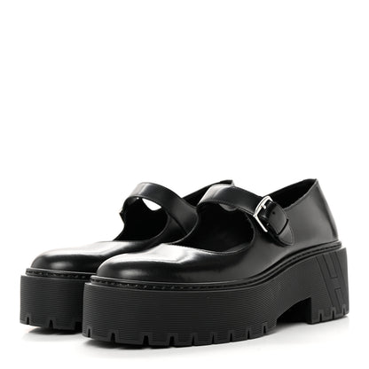 Hermes Glazed Calfskin Hoxton Oxford 37 Black 3 of 15