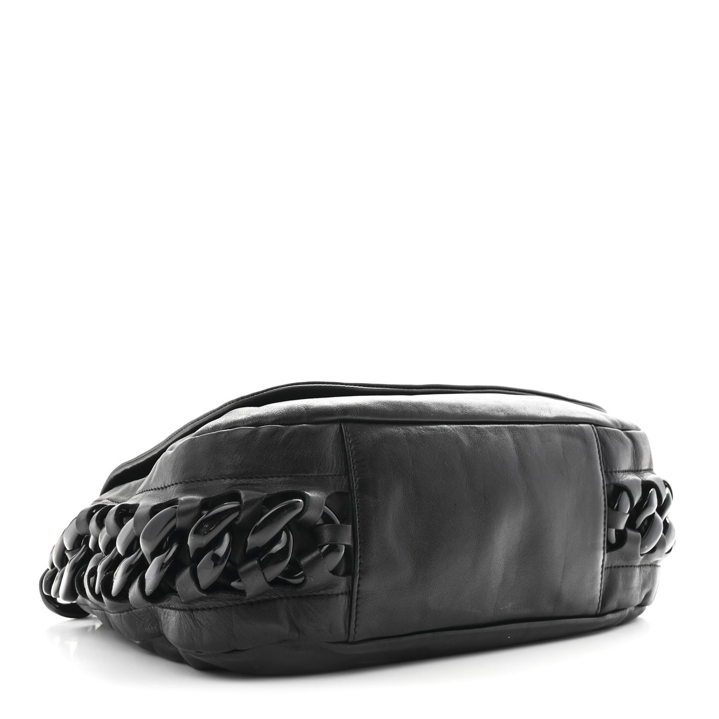 Calfskin Modern Chain Rhodoid Flap Black