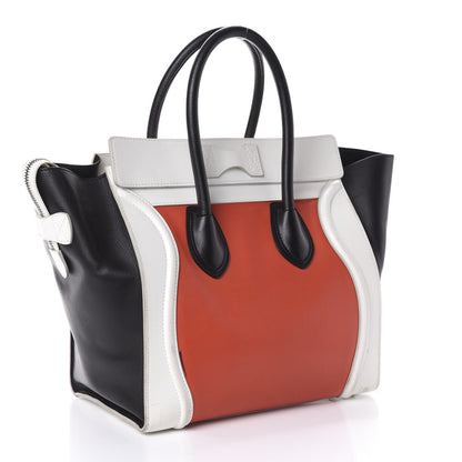 Celine Smooth Calfskin Mini Tri-Color Luggage Vermillion 3 of 9