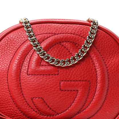Gucci Pebbled Calfskin Mini Soho Chain Bag Tabasco Red 7 of 9