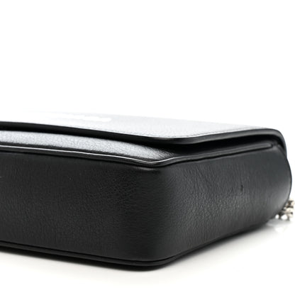 Balenciaga Pebbled Calfskin Logo Everyday Flap Chain Wallet Black 9 of 14