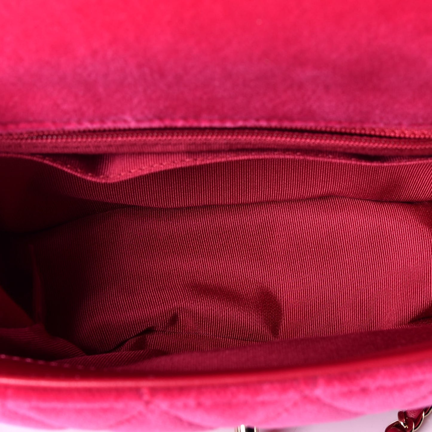 Velvet Quilted Mini Square Pearl Crush Flap Fuchsia