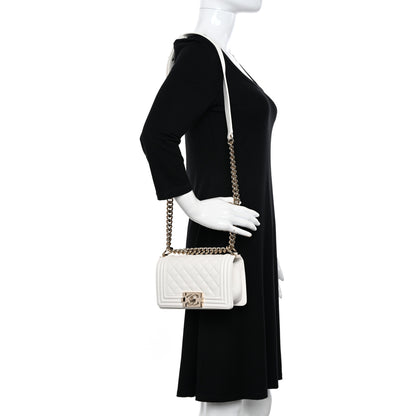 Chanel Caviar Quilted Small Boy Flap White 2 of 11