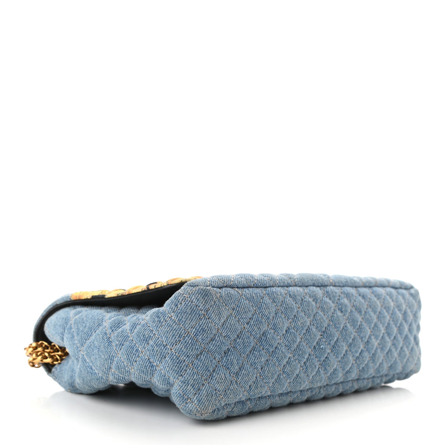 Versace Denim Barocco Printed Icon Small Crossbody Bag Blue 4 of 9