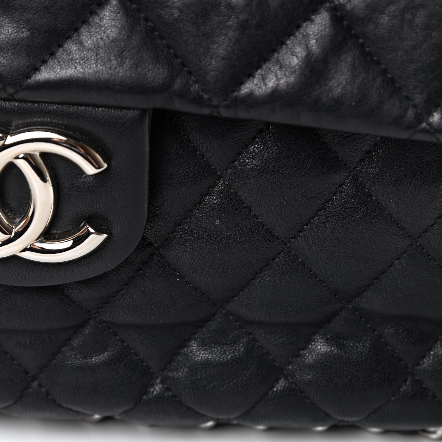 Chanel Washed Lambskin Quilted Maxi Chain Around Flap Black 11 of 11
