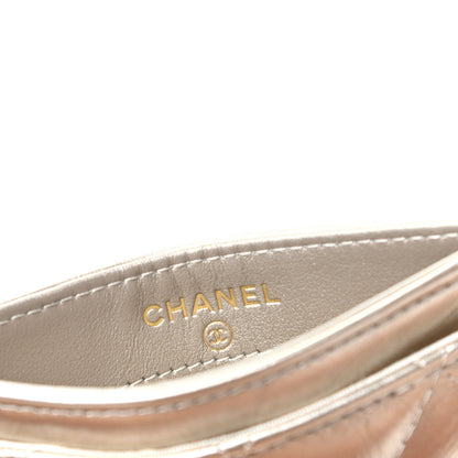 Chanel Metallic Aged Calfskin Quilted Reissue Card Holder Light Gold 6 of 8