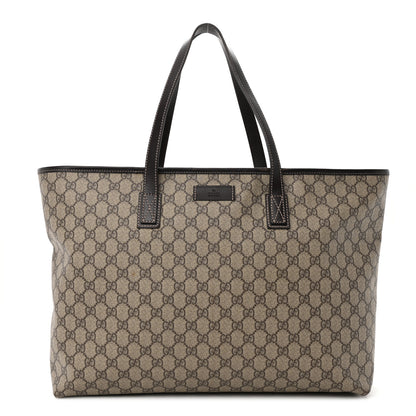 Gucci GG Supreme Monogram Medium Zippered Shopping Tote Dark Brown 1 of 14