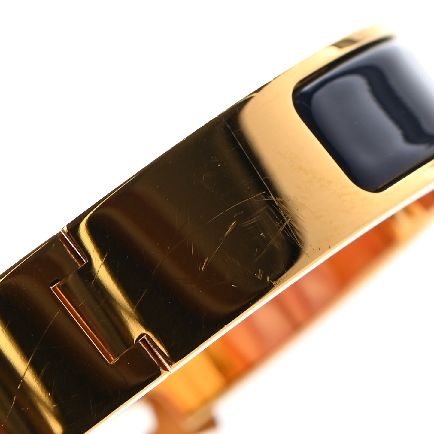 Narrow Enamel Clic Clac H Bracelet GM Bleu Biarritz